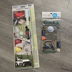 Golf Scrapbook Stickers Arts and Crafts Golfer Golfing Photo Memory Scrapbooking